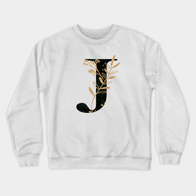 Marble Monogram J Letter J Crewneck Sweatshirt by MysticMagpie